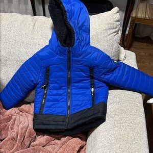 London Fog Kids Puffer Jacket in Royal Blue and Black